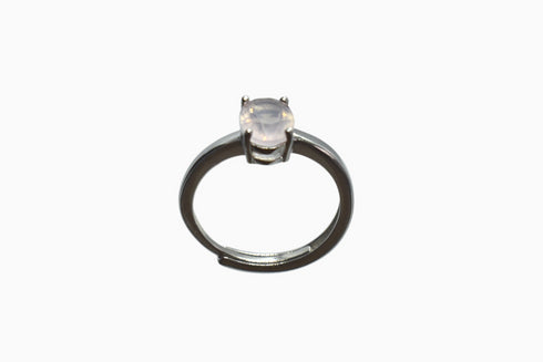 Divya दिव्या | Rosenquarz | Ring | Silber | Rhodiniert